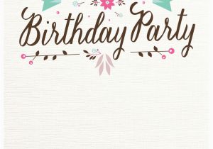 Design Birthday Invitations Online to Print Flat Floral Free Printable Birthday Invitation Template