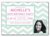 Design Your Own Photo Birthday Invitations Mint Zig Zag Chevron Invitations Add Your Own Photo