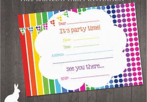 Designing Birthday Invitations Free Free Rainbow Party Invitation Free Party Invitations by