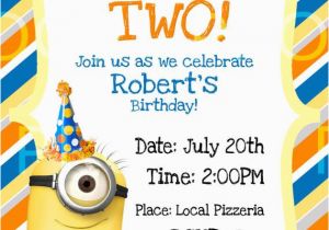 Despicable Me 1st Birthday Invitations Custom Despicable Me 2 Birthday Invitation by