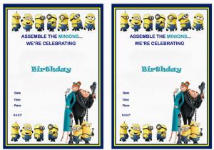 Despicable Me 1st Birthday Invitations Despicable Me Birthday Invitations Birthday Printable