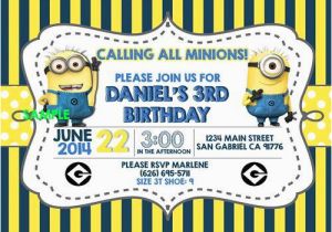 Despicable Me 1st Birthday Invitations Despicable Me Birthday Party Invitations A Birthday Cake