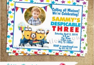 Despicable Me 1st Birthday Invitations Despicable Me Invitations Template Best Template Collection