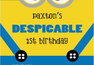 Despicable Me 1st Birthday Invitations Despicable Minion Birthday Invitation Birthdays Minion