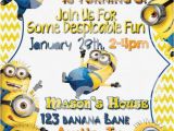 Despicable Me 1st Birthday Invitations Minion Birthday Invitation Despicable Me Parties