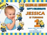 Despicable Me 1st Birthday Invitations Minions Birthday Invitations On Birthday Party Invitation