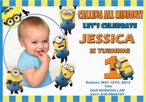 Despicable Me 1st Birthday Invitations Minions Birthday Invitations On Birthday Party Invitation