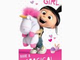 Despicable Me Birthday Cards Birthday Girl Agnes Fluffy Unicorn Minions Card Minion