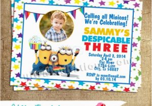 Despicable Me Birthday Invites Despicable Me Birthday Birthday Party Photo Invitations