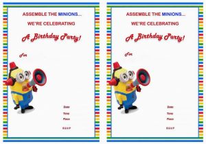 Despicable Me Birthday Invites Despicable Me Birthday Invitations Birthday Printable