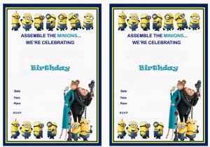 Despicable Me Birthday Invites Despicable Me Birthday Invitations Birthday Printable