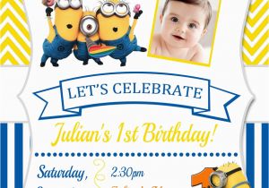 Despicable Me Birthday Invites Despicable Me Minions Birthday Invitations Chevron