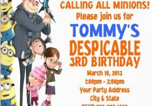 Despicable Me Birthday Invites Unavailable Listing On Etsy