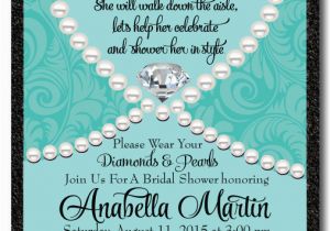 Diamonds and Pearls Birthday Invitations Diamonds Pearls Bridal Shower Invitation Di 1508