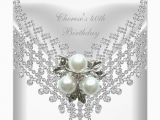 Diamonds and Pearls Birthday Invitations Party White Pearl Diamond Jewel Custom Invitation