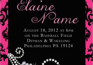 Diamonds and Pearls Birthday Invitations Personalized Damask Pink Diamond Pearl Birthday Invite Ebay