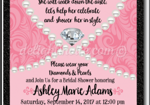 Diamonds and Pearls Birthday Invitations Pink Diamonds Pearls Thank You Card Di 1508ty Custom