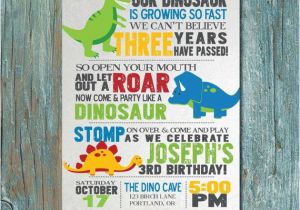 Dinosaur Birthday Invitation Wording Birthday Dinosaur Party Invitation by Shortyitsurbirthday