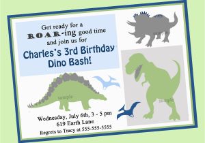 Dinosaur Birthday Invitation Wording Dinosaur Birthday Invitation Printable or Printed with Free
