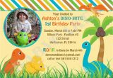 Dinosaur Birthday Invitations with Photo Dinosaur 1st Birthday Invitations Best Party Ideas