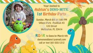 Dinosaur Birthday Invitations with Photo Dinosaur 1st Birthday Invitations Best Party Ideas