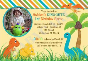 Dinosaur Birthday Invitations with Photo Dinosaur 1st Birthday Invitations Best Party Ideas