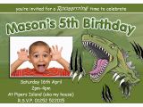 Dinosaur Birthday Invitations with Photo T Rex Dinosaur Birthday Party Invitations Bagvania Free