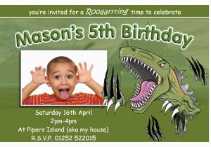 Dinosaur Birthday Invitations with Photo T Rex Dinosaur Birthday Party Invitations Bagvania Free