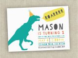Dinosaur Birthday Party Invitation Wording Dinosaur Birthday Invitation First Birthday Invitation