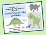 Dinosaur Birthday Party Invitation Wording Dinosaur Birthday Invitation Printable or Printed with Free