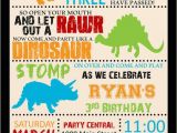 Dinosaur Birthday Party Invitation Wording Dinosaur Rawr Birthday Invitation Boy by Hunnybitdesigns