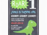 Dinosaur First Birthday Invitations Boys Dinosaur Chalkboard 1st Birthday Invitation Zazzle