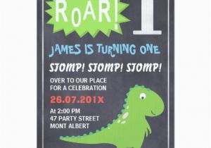 Dinosaur First Birthday Invitations Boys Dinosaur Chalkboard 1st Birthday Invitation Zazzle