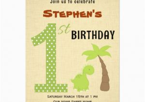 Dinosaur First Birthday Invitations Cute Dinosaur First Birthday Invitation Zazzle