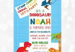 Dinosaur First Birthday Invitations Dinosaur Birthday Invitation Dino Party 1st Birthday T Rex
