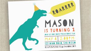 Dinosaur First Birthday Invitations Dinosaur Birthday Invitation First Birthday Invitation