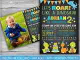 Dinosaur First Birthday Invitations Dinosaur Invitation Dinosaur Invite First Birthday