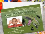 Dinosaur Photo Birthday Invitations 10 Personalised Dinosaur T Rex Birthday Party Photo