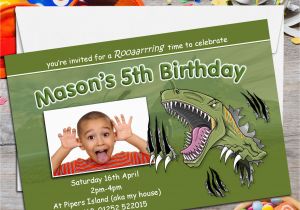 Dinosaur Photo Birthday Invitations 10 Personalised Dinosaur T Rex Birthday Party Photo