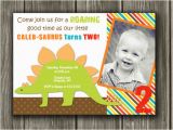 Dinosaur Photo Birthday Invitations Dinosaur Printable Birthday Photo Invitation Thank You Card