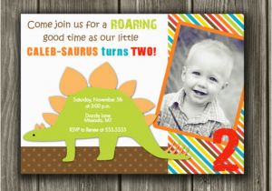 Dinosaur Photo Birthday Invitations Dinosaur Printable Birthday Photo Invitation Thank You Card