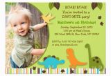 Dinosaur Photo Birthday Invitations Personalized Dinosaur Baby Invitations