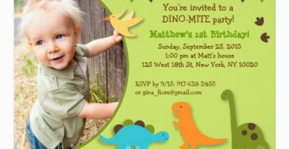 Dinosaur Photo Birthday Invitations Personalized Dinosaur Baby Invitations