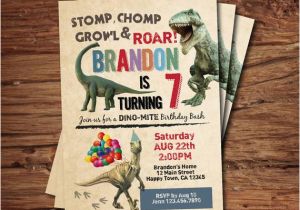 Dinosaurs Invitation for Birthday Dinosaur Birthday Invitation Boy Kids Birthday Invite Rustic