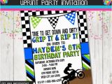 Dirt Bike Birthday Invitations Boy Dirt Bike Birthday Party Invitation Dirtbike