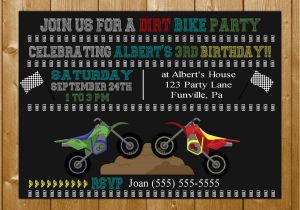Dirt Bike Birthday Invitations Dirt Bike Invitation Boy Motorcross Invitation Birthday