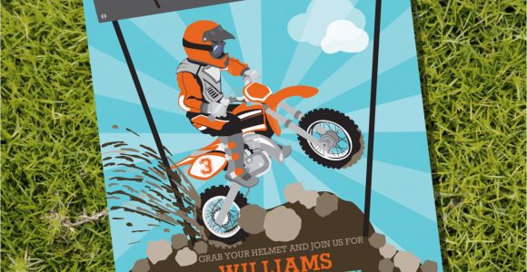 Dirt Bike Birthday Invitations Dirt Bike Party Invitation Motorbike Party Motocross Party