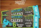 Dirt Bike Birthday Invitations Printable Chalkboard Dirt Bike Ticket Birthday Invitation