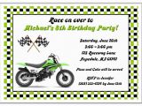 Dirt Bike Birthday Party Invitations Dirt Bike Birthday Party Invitations Green Dirt Bike