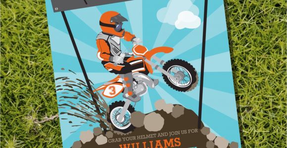 Dirt Bike Birthday Party Invitations Dirt Bike Party Invitation Motorbike Party Motocross Party